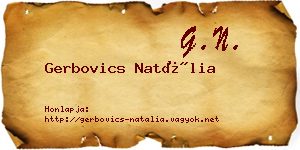 Gerbovics Natália névjegykártya